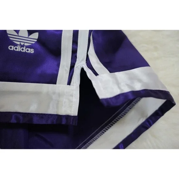 NWT 90s Y2K Vintage Adidas Spezial II Nylon Satin Soccer Shorts Purple Sz Small - Picture 3 of 12